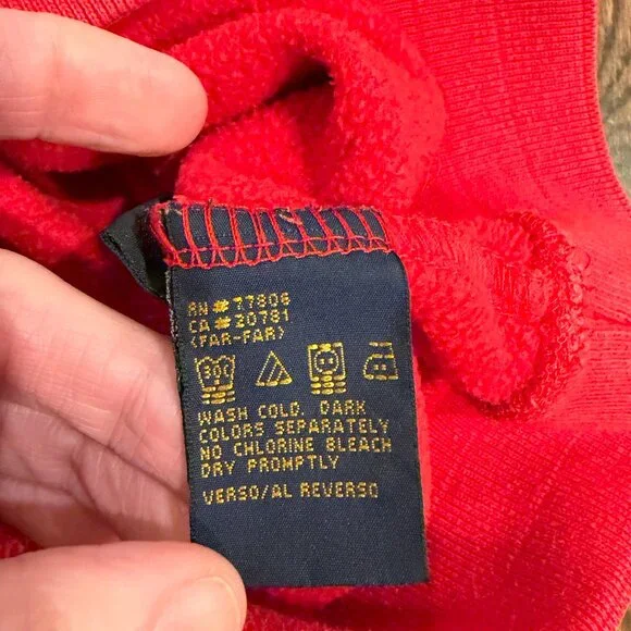 Tommy Hilfiger Vintage Y2K Red Crewneck Sweatshirt - Women's Large - Picture 10 of 11